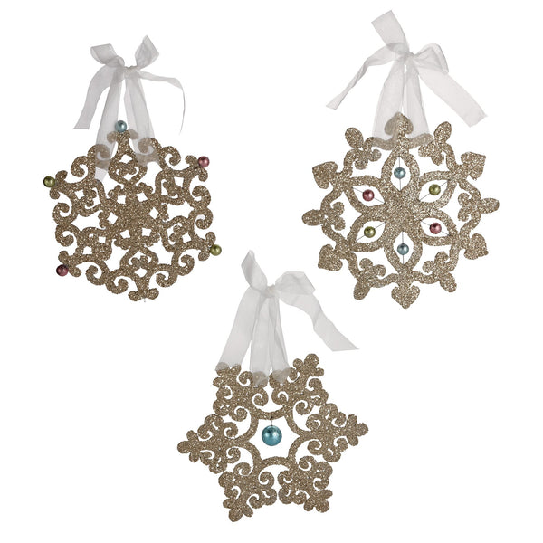 Dream Glittered Snowflake Orn