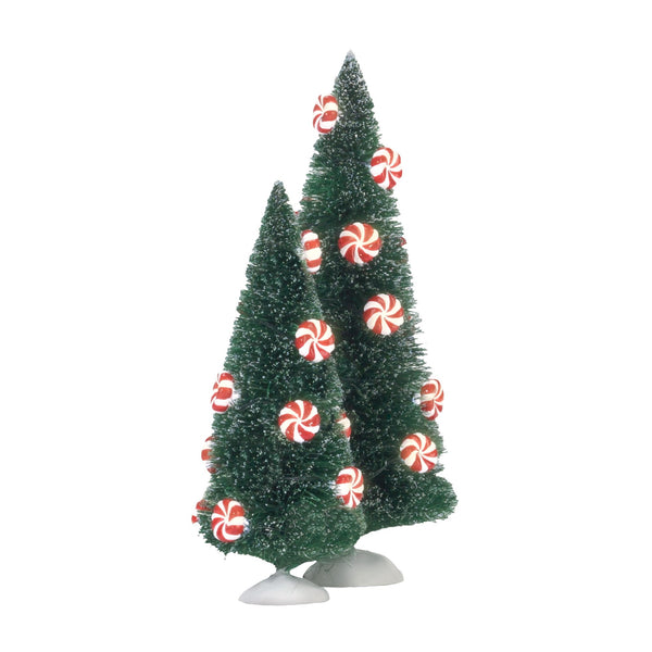 Peppermint Lit Sisal Trees