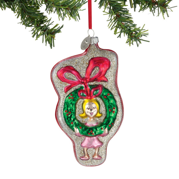 Cindy Lou W/Wreath Glass Orn