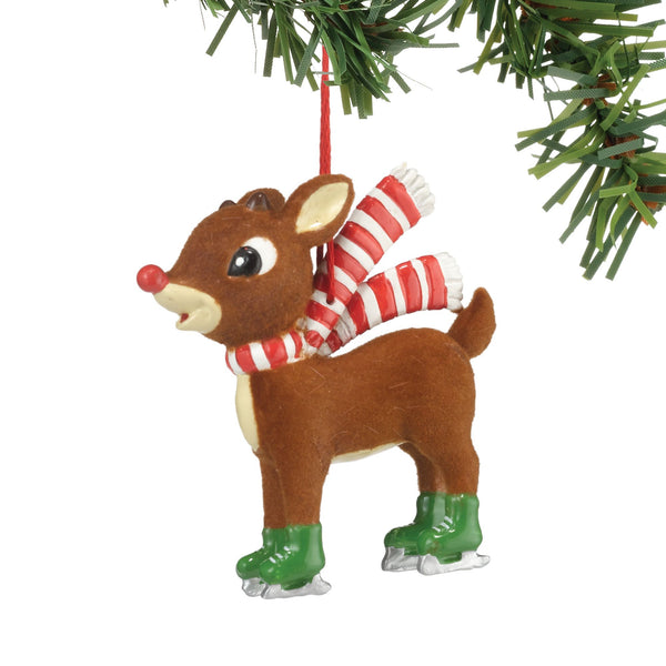 Rudolph On Skates Ornament