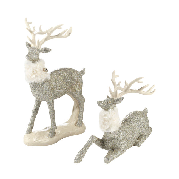 Glittered Reindeer Pair