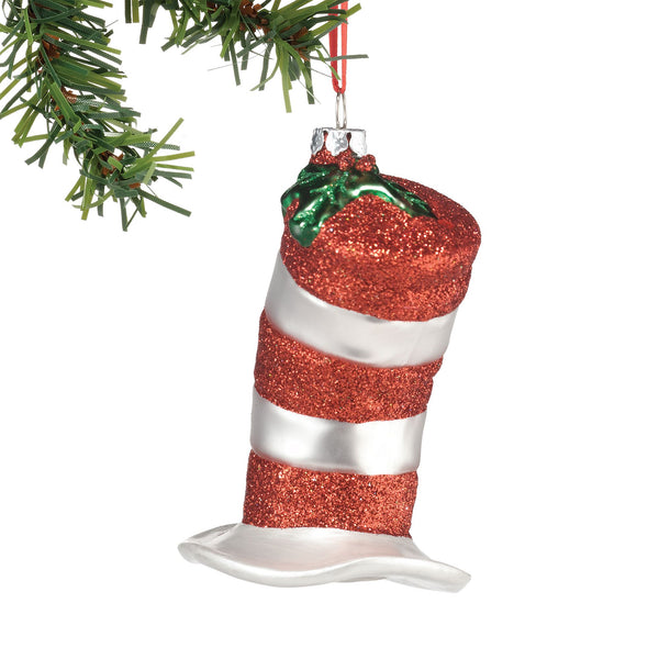 Cat's Hat Glass Ornament