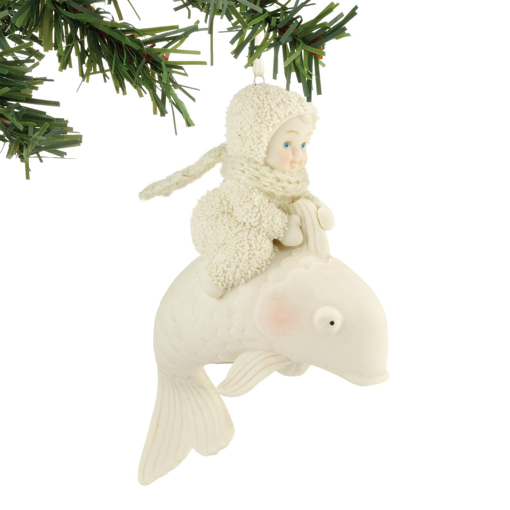 Baby Riding The Wave Ornament