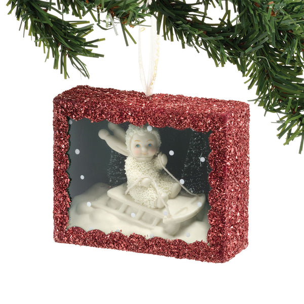Snowy Sledding Box Ornament