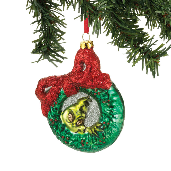 Grinch Glass Wreath Orn