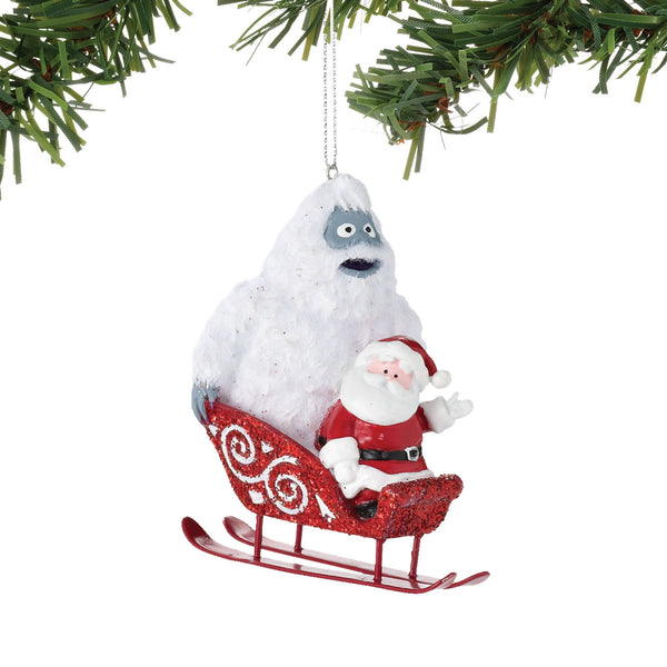 Bumble and Santa In Sleigh Orn