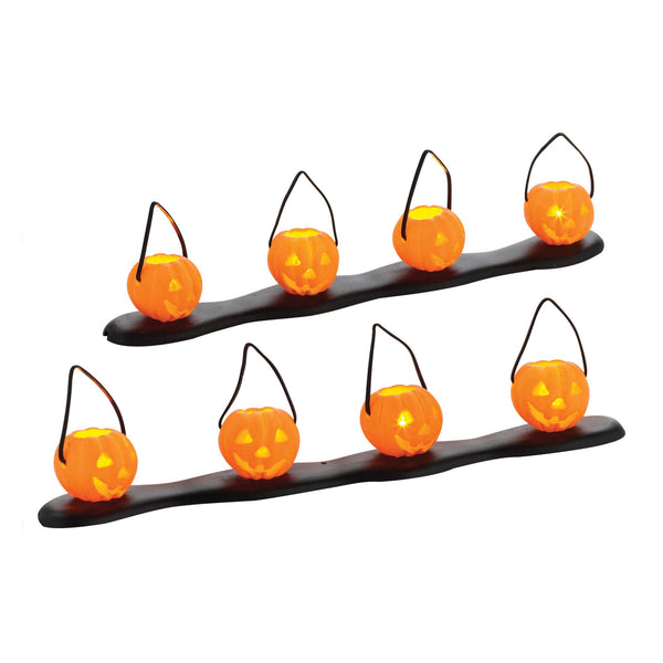 Lit Pumpkin Luminaries