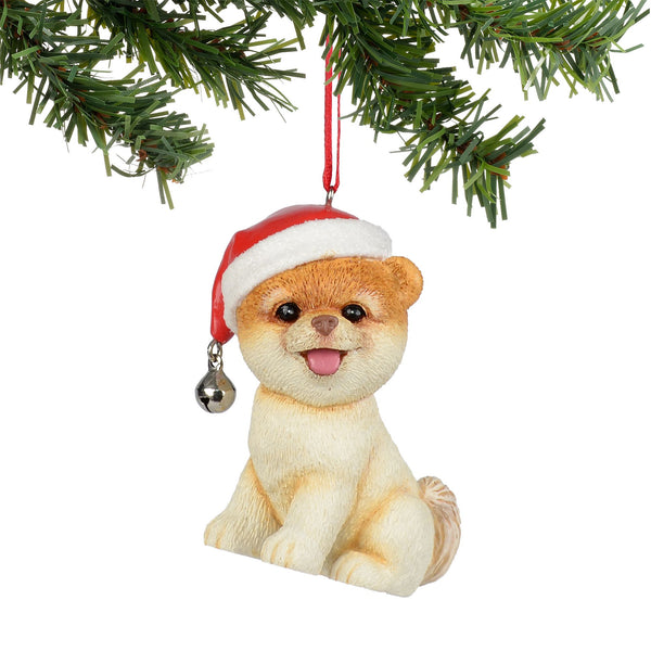 Boo In Santa Hat Ornament