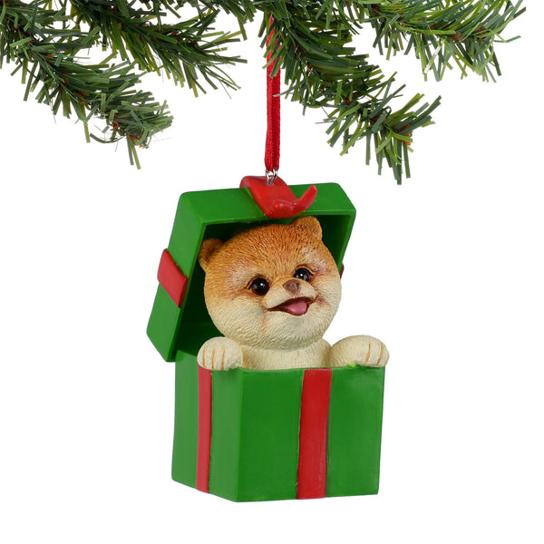 Boo In Present Ornament