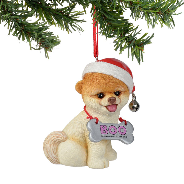 Boo With Bone Tag Ornament