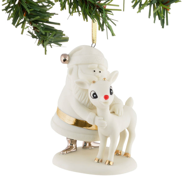 Rudolph & Santa Bisque Orn