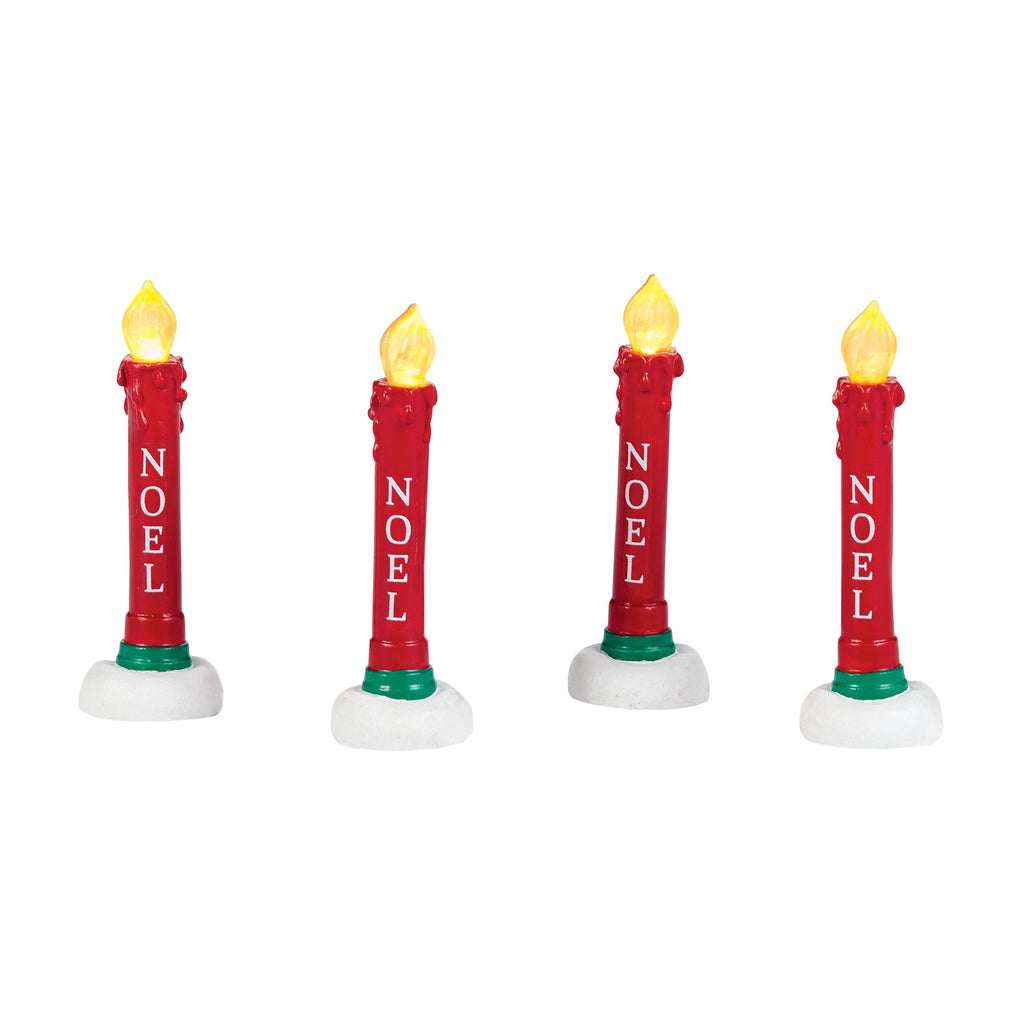 Lit Candles Yard Decor