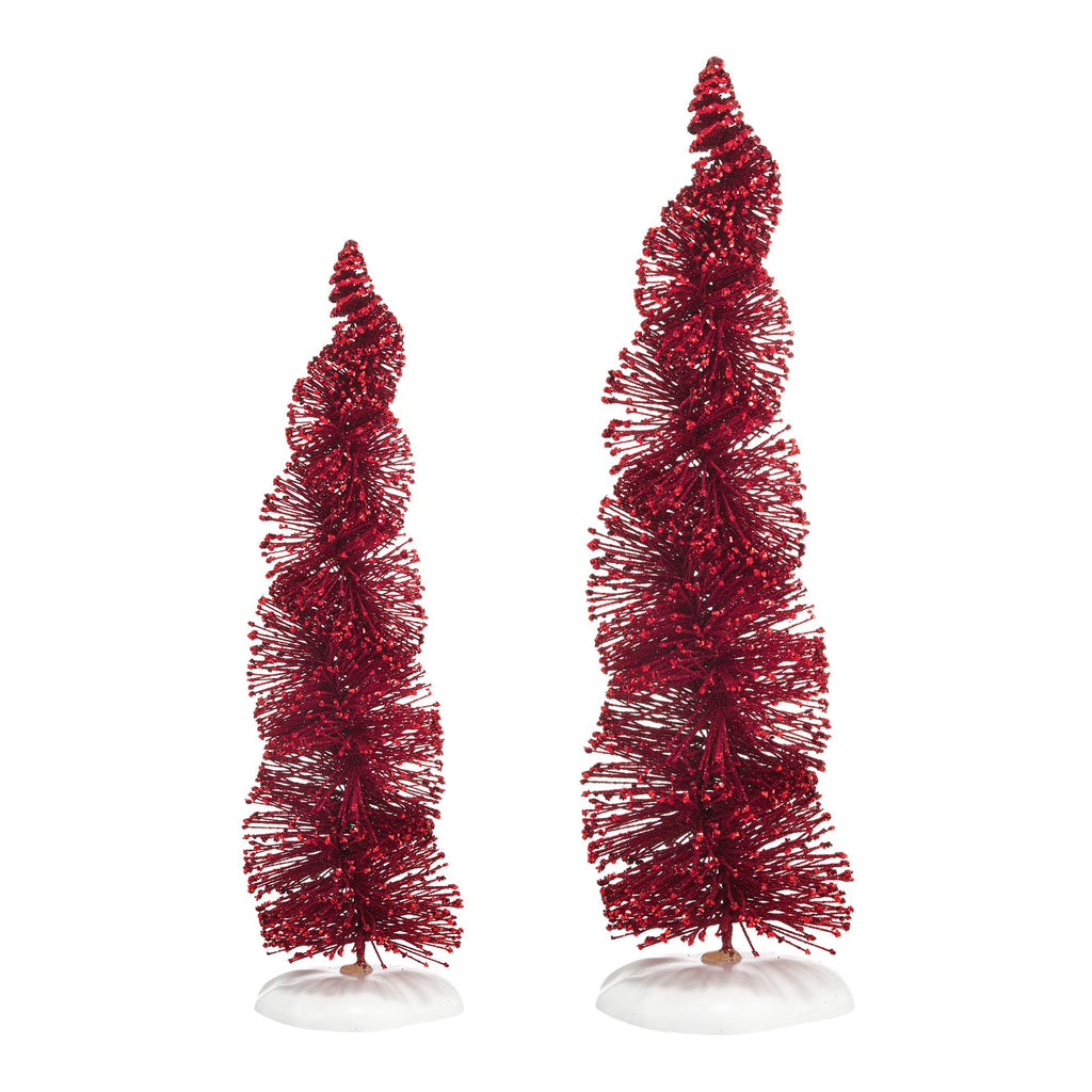 Spiral Ruby Trees, Set of 2