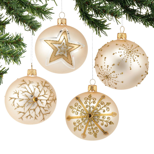 Snowflake Glass Ornament, 4a