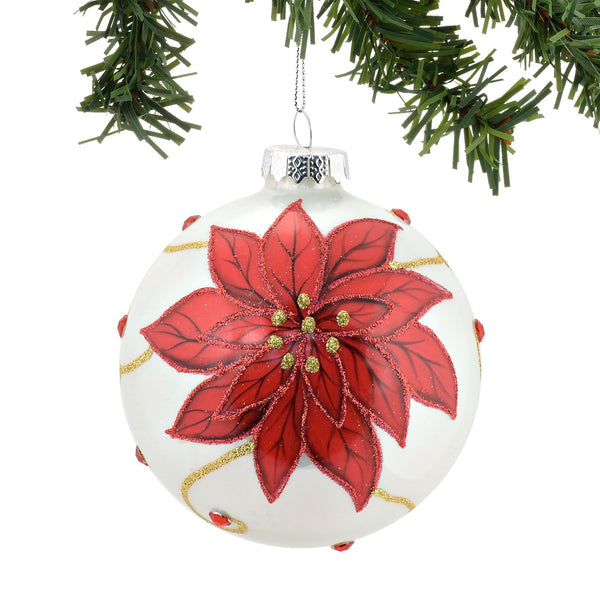 Poinsettia Ball Ornament
