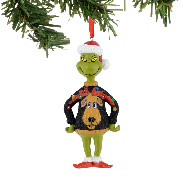 Grinch Moose Sweater Ornament