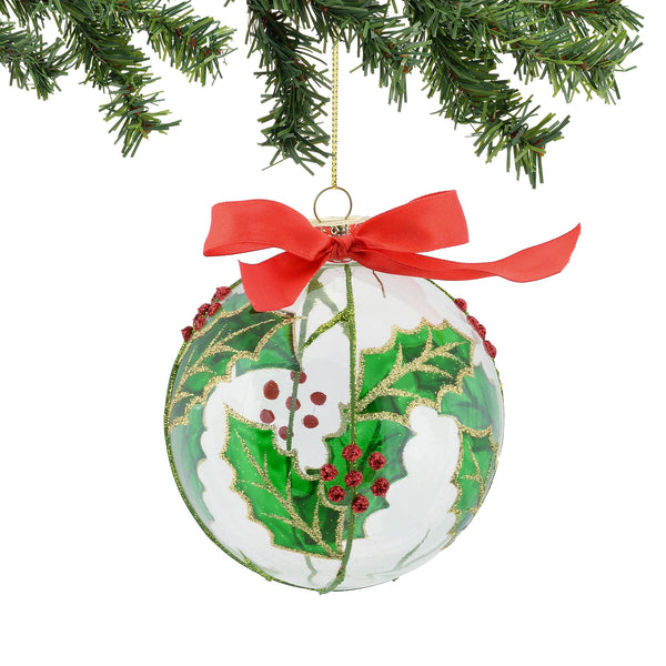 Holly Leaf Ball Ornament