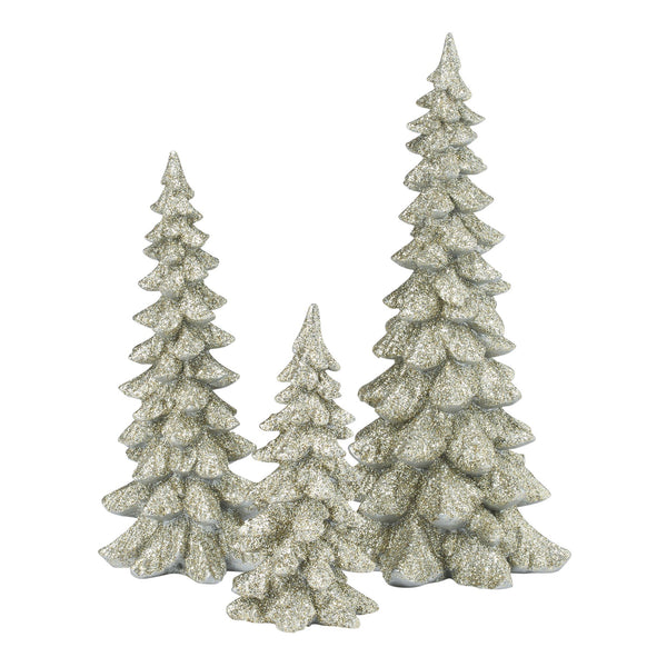 Silver Holiday Trees, Set of 3