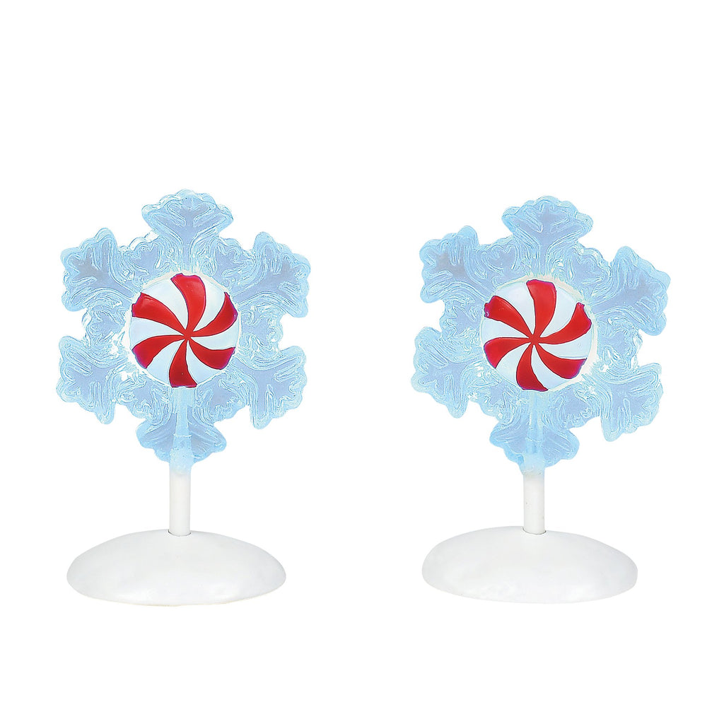 Lit Peppermint Snowflakes