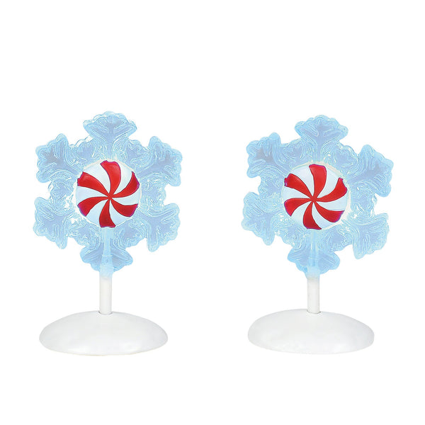 Lit Peppermint Snowflakes