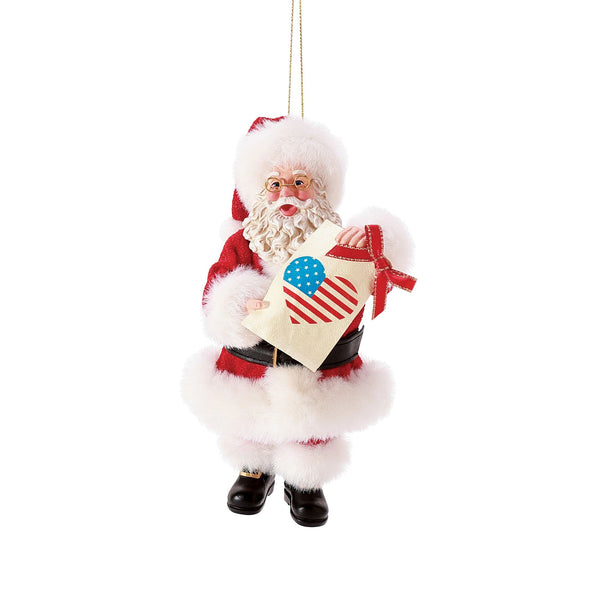 American Flag Heart Orn