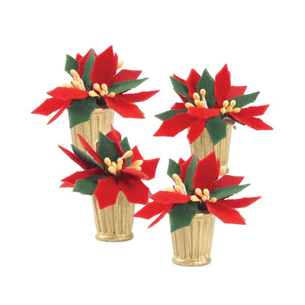 Potted Poinsettias  St/4