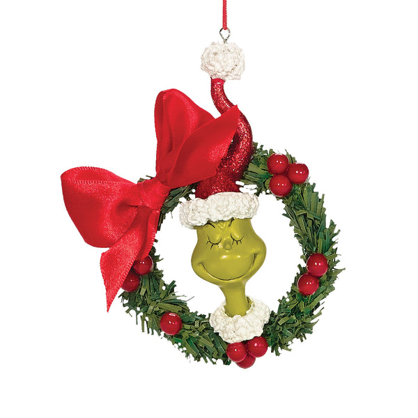 Grinch Clause Wreath Ornament