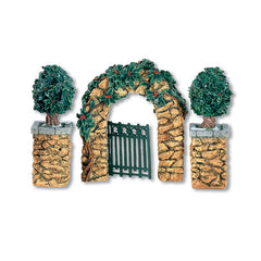 Outlets DEPARTMENT 56 STONE FOOTBRIDGE, CORNER POSTS, ARCHWAY & Trees 52646 / 52648 NEW