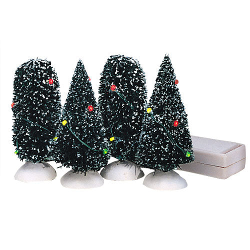 Village Twinkling Lit Shrubs