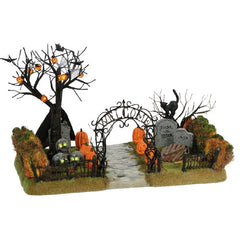 Top Department 56 Halloween Village Creepy Lighted Front Yard 56.53242