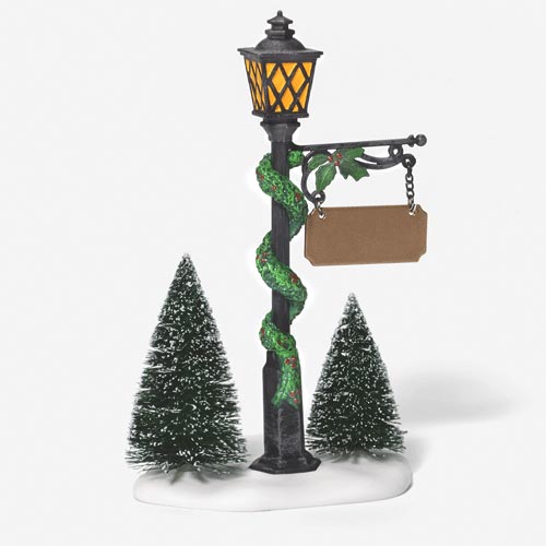 Village Lamppost And Sign