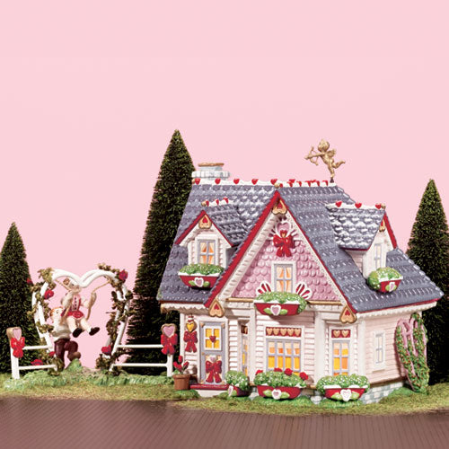 High quality dept 56 Valentines Village House “Hearts & Blooms Cottage” Snow Village Collecti