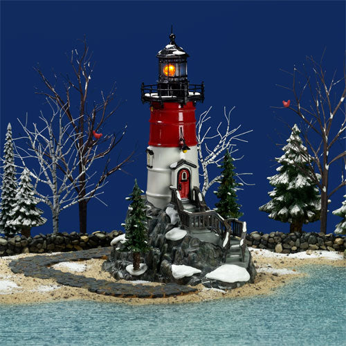 Dept 56 sold Snow Village Rock Point Lighthouse