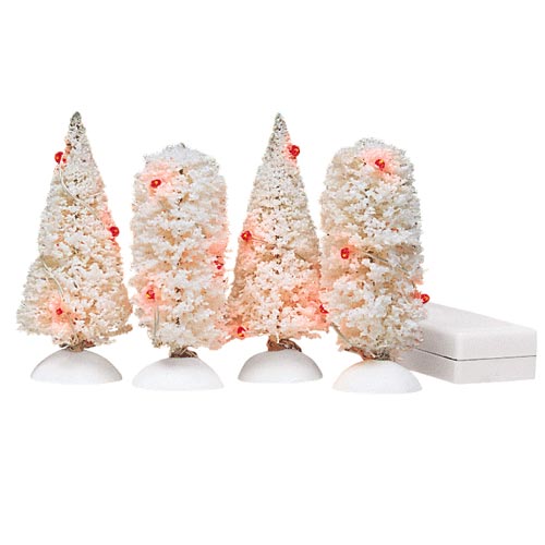 Village Twinkling Lit Shrubs W