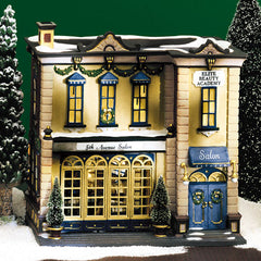 Buy Dept 56: 5th Avenue Salon Christmas in the City Department 56 RETIRED,  Vintage Christmas Village Scene, Lighted Porcelain House Online in India 