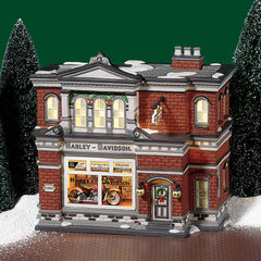 Store Department 56 House Harley-Davidson Motorcycle Shop Snow Village Retired 54886n5