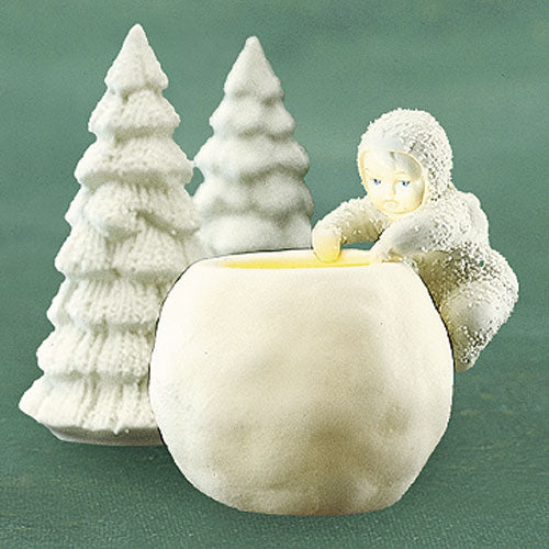 Snowbaby Climbing On Snowball